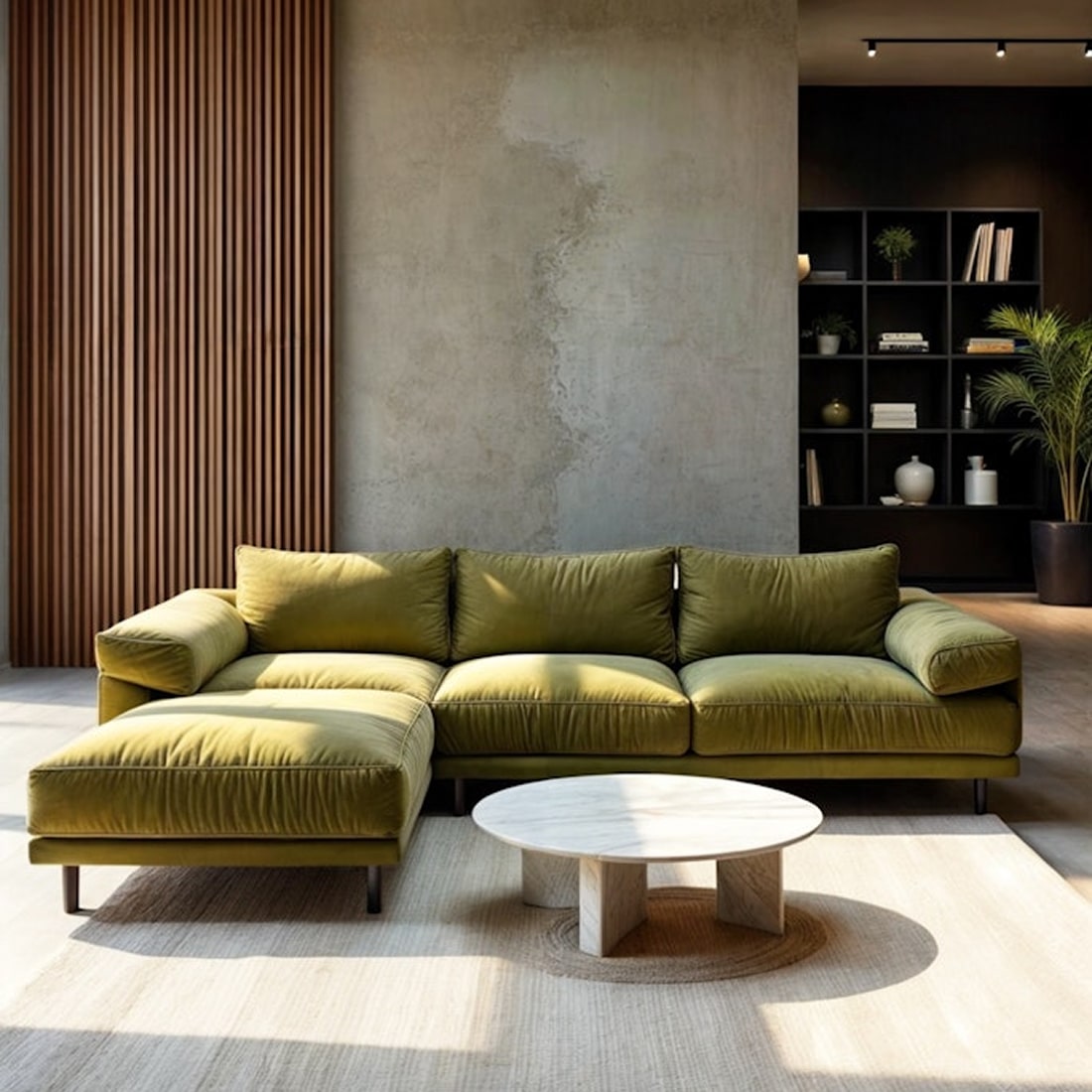 Modern Caramel Fabric Sofa - Ảnh 5